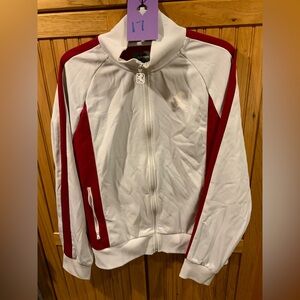 Express White and Red Zip-Up Jacket